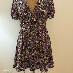 SHEIN Purple Floral Mini Dress
